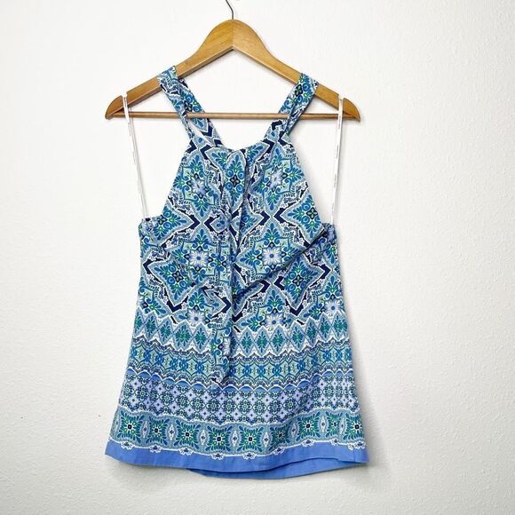 Tommy Bahama Women’s Halter Neck Blue Floral Tencel Linen Top Size XS - Picture 4 of 7